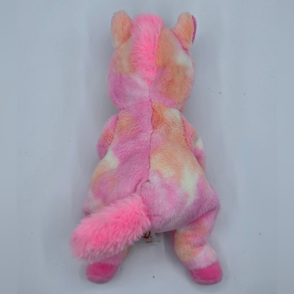 Ty Beanie Baby Skylar Pink & Orange Unicorn Stuffed Plush - Picture 3 of 9